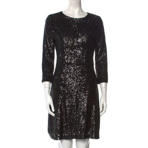 Tory Burch Black Sequin Mini Dress L